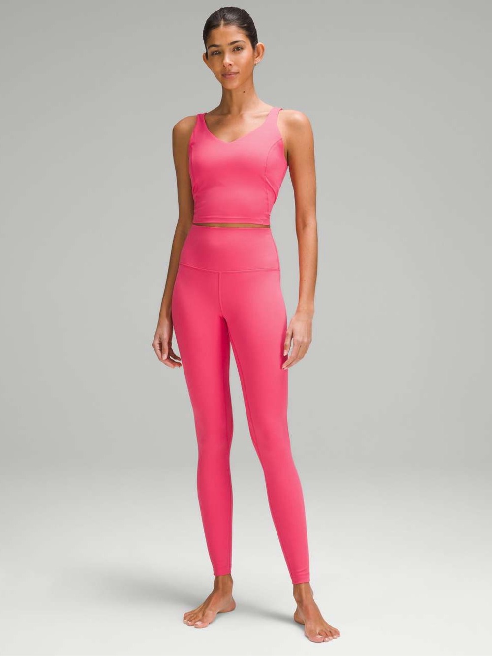 3 pcs Glaze Pink Lululemon Set - Hoodie & High-Waist Leggings + long sleeve top